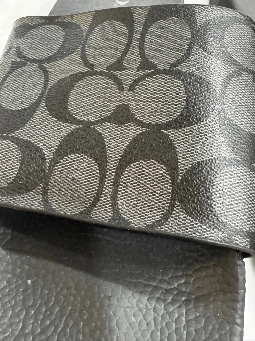 Coach Black Signature Monogram Slide Sandals